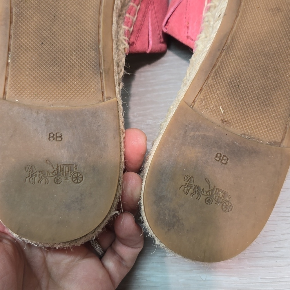 Coach Women Espadrille Leather Sandals shoes flats sz 8B - Picture 11 of 13
